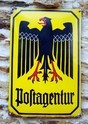 Abbildung eines alten Postagenturschildes Abbildung eines alten Postagenturschildes